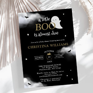 Invitation Petit Boo Halloween Ghost Baby shower noir