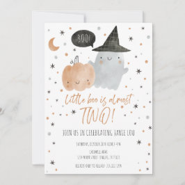 INVITATION PETIT BOO PRESQUE DEUX ANNIVERSAIRE - BLANC