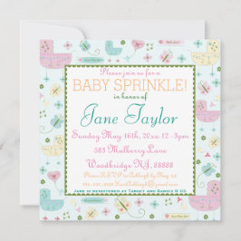 Invitation Petit Buggy Bébé saupoudrer