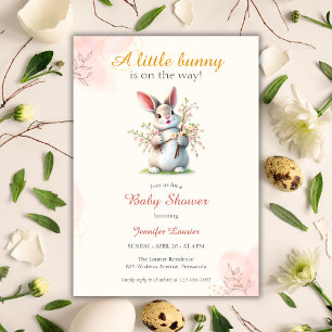 Invitation Petit Bunny mignon Baby shower de Pâques Floral