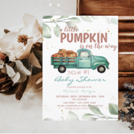 Invitation Petit Camion Citrouille Conduit Par Baby shower