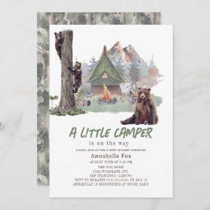 Invitation Petit Camper Mountain Bears Boy Baby shower