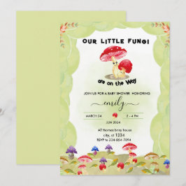 Invitation petit champignon Champhroom sexe neutre baby showe