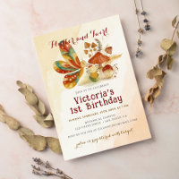 Petit Champignon Fleur Sauvage Anniversaire Papill