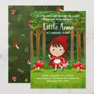 Invitation Petit chaperon rouge  Anniversaire de la fille des
