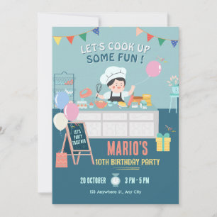 Invitation Petit chef cuisine cuisine anniversaire