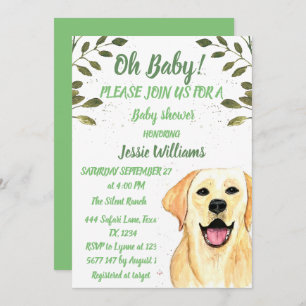 Invitation Petit Chien Chien Chien Chien Chien Labrador Vert 