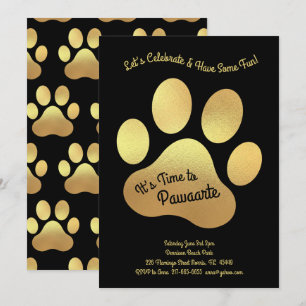 Invitation Petit Chien Empreinte de patte Enfants 1er anniver