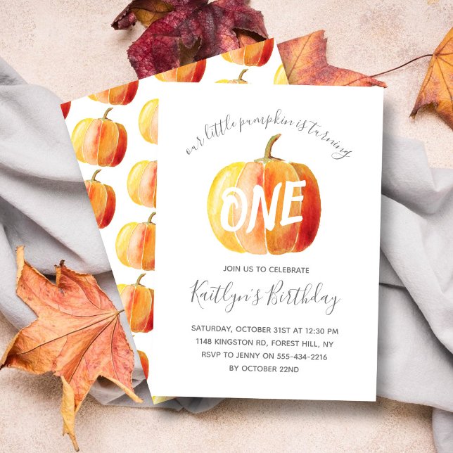 Invitation Petit Citrouille 1er anniversaire (Créateur téléchargé)