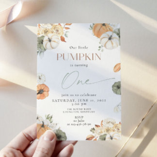 Invitation Petit Citrouille, 1er Anniversaire