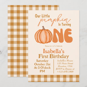Invitation Petit Citrouille Automne Automne 1er Anniversaire 