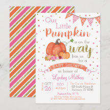 Petit Citrouille Automne Baby shower d'automne Inv