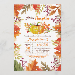 Invitation Petit Citrouille Automne Baby shower d'automne Inv