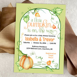 Invitation Petit Citrouille Automne Baby shower neutre genre