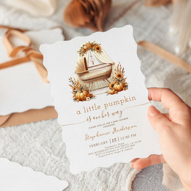 Invitation Petit Citrouille Automne Boho Baby shower fille (Créateur téléchargé)