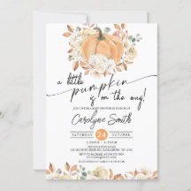 Petit Citrouille Automne Floral Baby shower d'auto