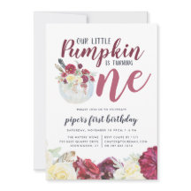Petit Citrouille Automne Floral Premier anniversai