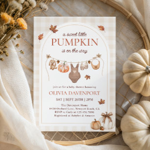 Invitation Petit Citrouille Baby Clothesline Baby shower d'au