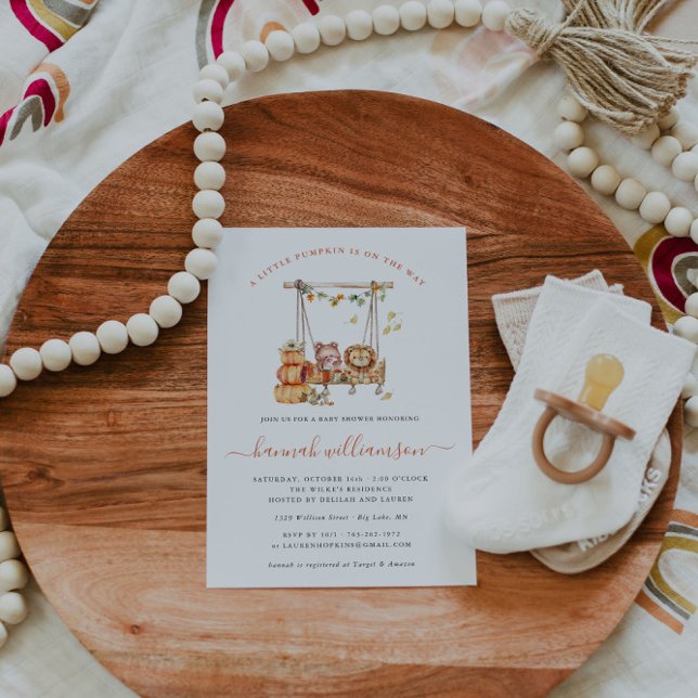 Invitation Petit Citrouille | Baby shower d'automne (Créateur téléchargé)