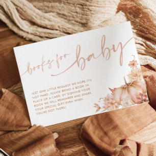 Invitation Petit Citrouille Baby shower d'automne Livre pour 