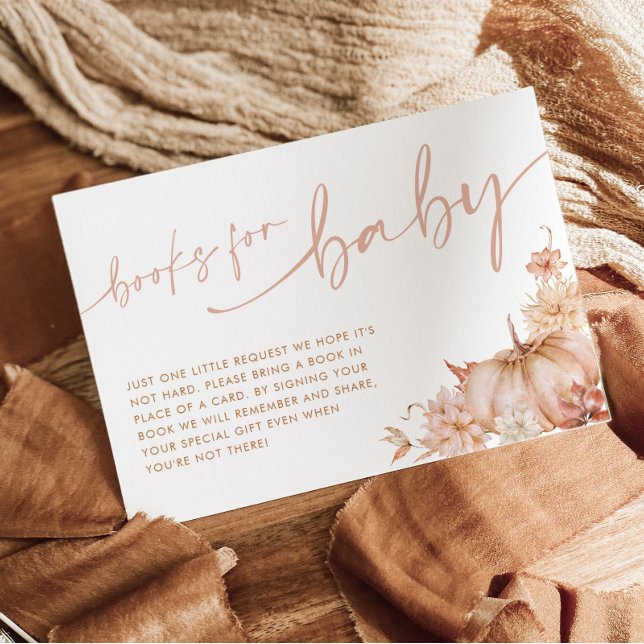 Invitation Petit Citrouille Baby shower d'automne Livre pour  (Fall Baby Shower Books For Baby. Matching items available. )