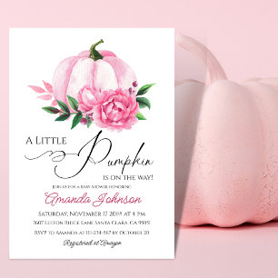 Invitation Petit Citrouille Blush rose Automne Baby shower ru