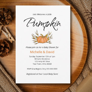 Invitation Petit Citrouille Boho Fall Couples neutres selon l