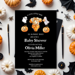 Invitation Petit Citrouille Boo - Baby shower d'Halloween