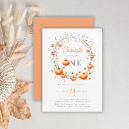 Invitation Petit Citrouille de couronne Frame Fille 1er anniv
