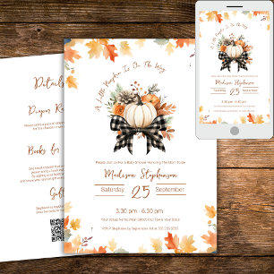 Invitation Petit Citrouille de ruban plaid sur la voie du cod