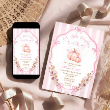 Petit Citrouille Élégant Bow Baby shower rose flor
