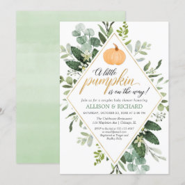 Invitation Petit citrouille en chemin baby shower en couple