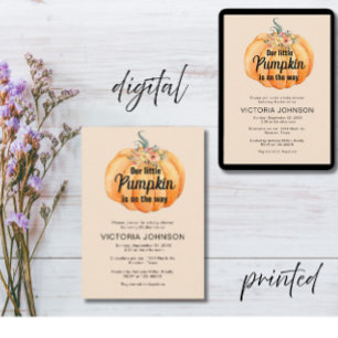 Invitation Petit Citrouille en route Baby shower