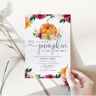 Invitation Petit citrouille en route baby shower