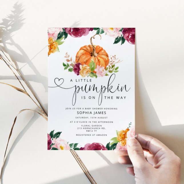 Invitation Petit citrouille en route baby shower (Créateur téléchargé)