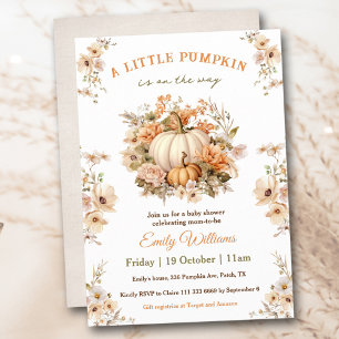 Invitation Petit Citrouille En Voie Baby shower Neutre