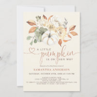 Petit Citrouille Floral Aquarelle bébé fille douch