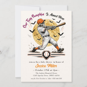 Invitation Petit Citrouille Halloween Baseball Squelette