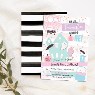 Invitation Petit Citrouille Premier Anniversaire Halloween Pa