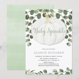 Invitation Petit citrouille sans sexe saupoudrant bébé