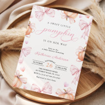 Petit Citrouille sur le Baby shower Way Pink Bow