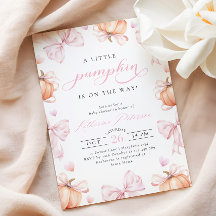 Petit Citrouille sur le Baby shower Way Pink Bow