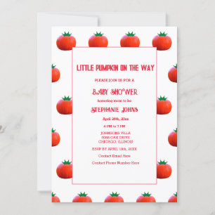 Invitation Petit Citrouille Sur Le Chemin Automne Baby shower