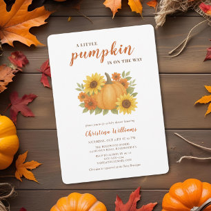 Invitation Petit Citrouille sur le chemin Baby shower rose