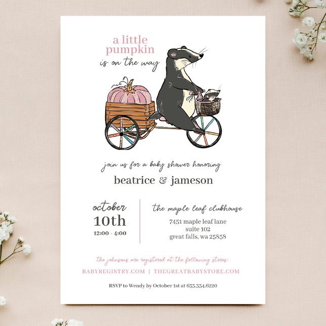 Invitation Petit Citrouille sur le chemin Couples Girl Baby s (Créateur téléchargé)