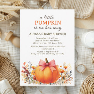 Invitation Petit Citrouille sur son chemin Baby shower d'auto
