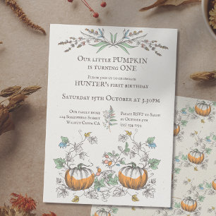 Invitation Petit CITROUILLE tournant un cottage plus annivers