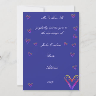 Invitation petit coeur coloré mignon