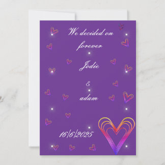 Invitation petit coeur coloré mignon
