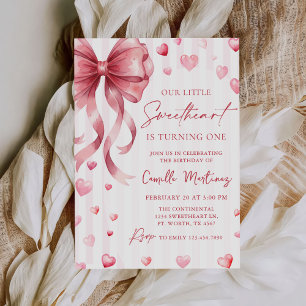 Invitation Petit coeur de la Saint-Valentin 1er anniversaire